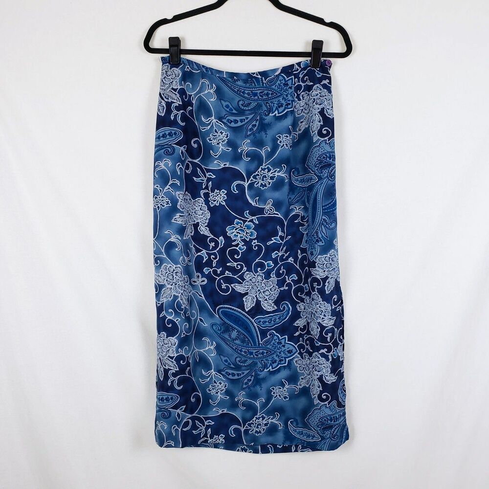 Requirements Whimsigoth Skirt Womens M Blue Midi Paisley Witchy
